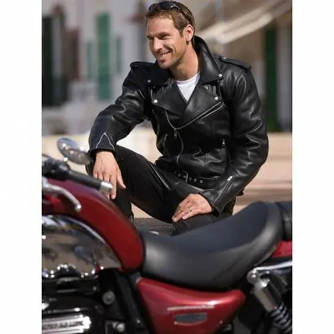 Delroy  křivák  kožená bunda na motorku chopper