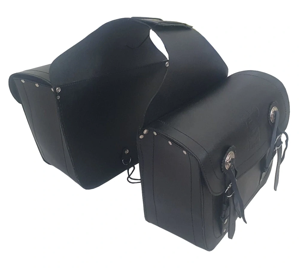 DIABLO MOTO II kožené brašny na motorku Chopper - 2x14 l