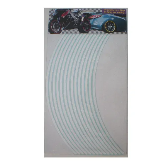 Bílé proužky na ráfek motocyklu  šířka 5 mm