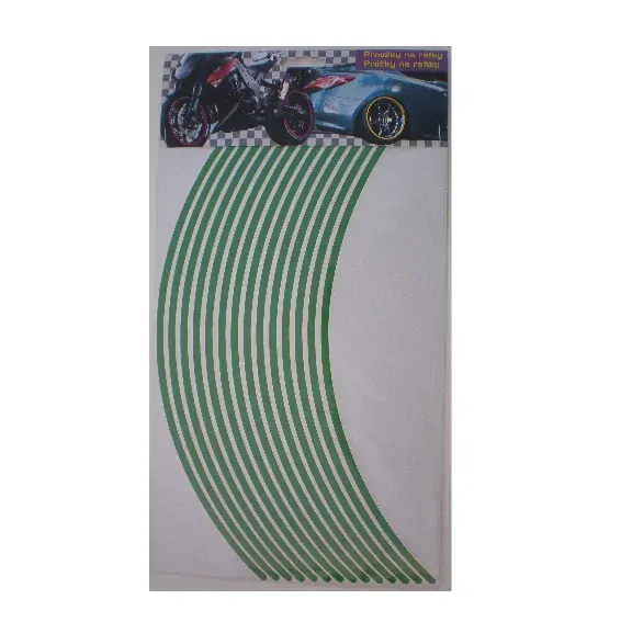 Tmavě zelené proužky na ráfek motocyklu  šířka 5 mm