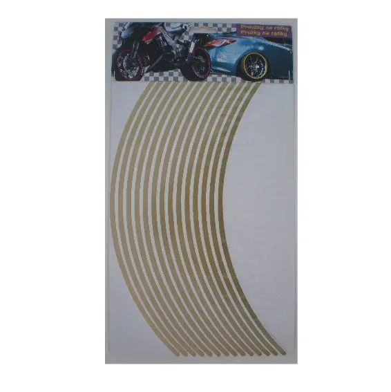 Zlaté proužky na ráfek motocyklu  šířka 5 mm