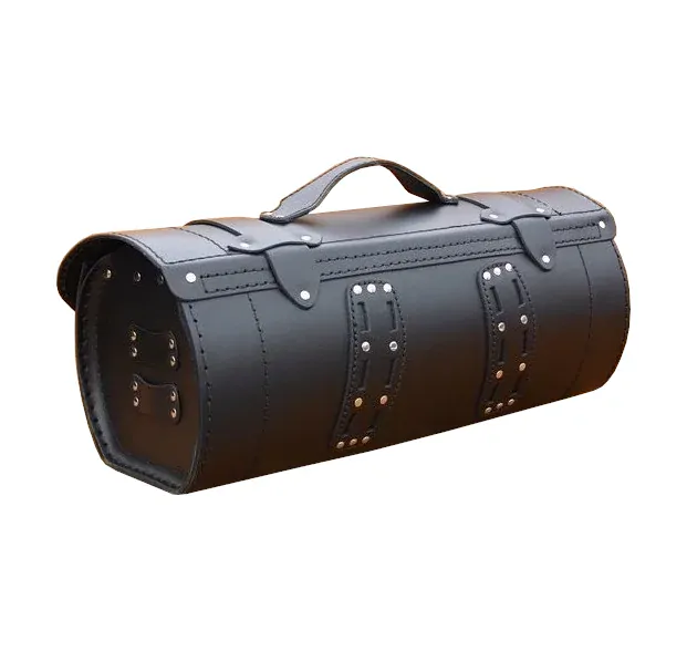 DIABLO MOTO kožený kufr, válec na moto chopper