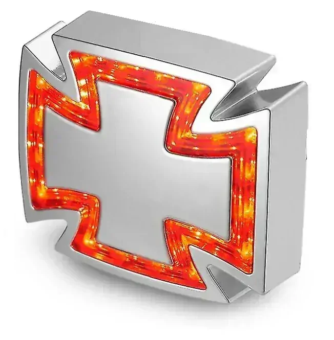 Zadní LED světlo ve tvaru kříže na motorku 