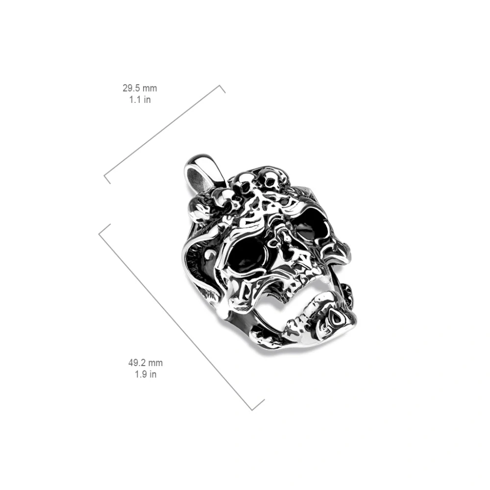 Ocelový přívěsek lebka