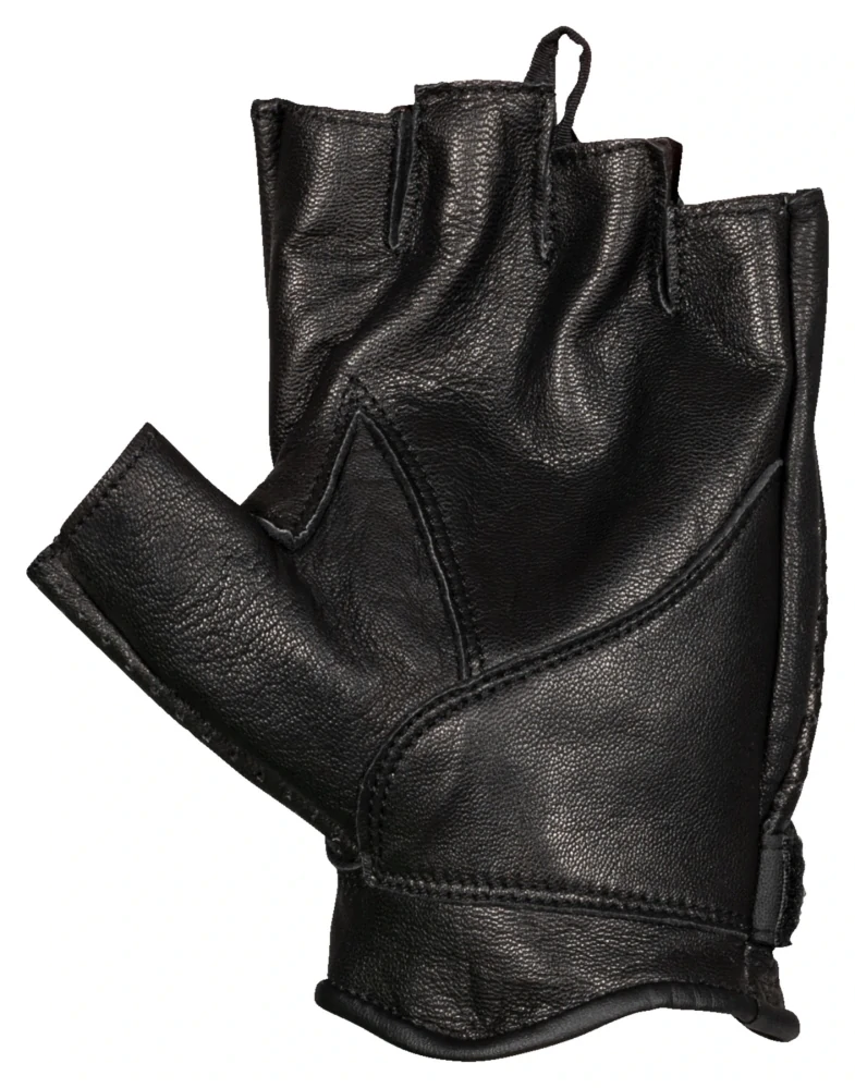 Kožené rukavice na motorku - bezprstové