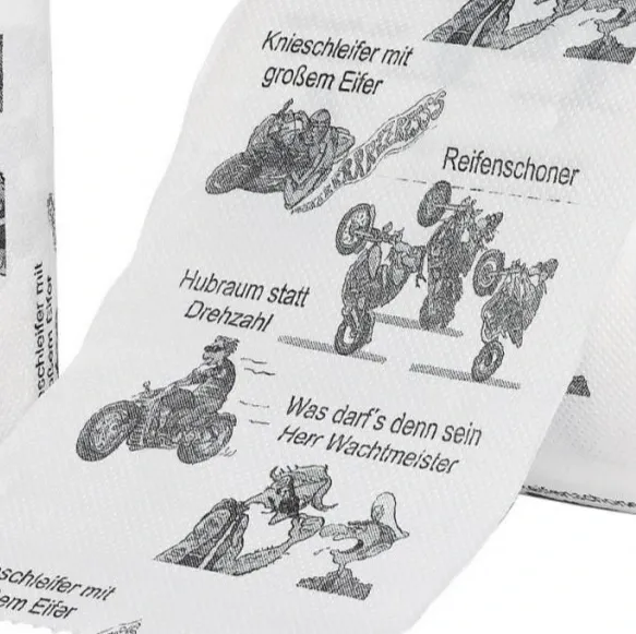 Vtipný toaletní papír s motorkami dárek pro motorkáře