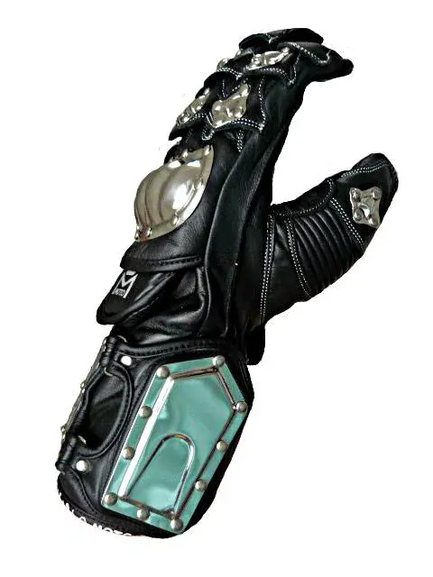 Kožené rukavice na motorku STEEL s kovovým chráničem