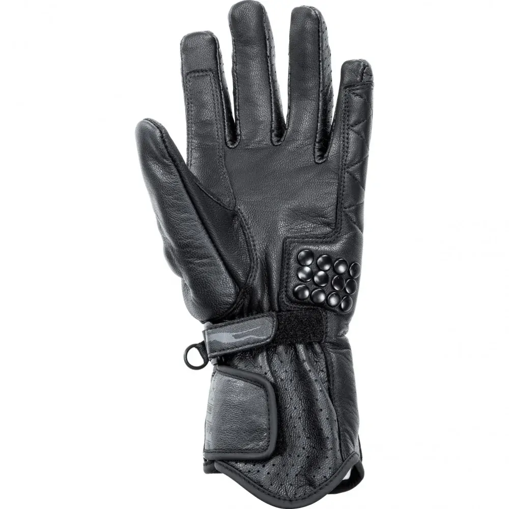 FLM Tech dámské kožené rukavice na motorku černé