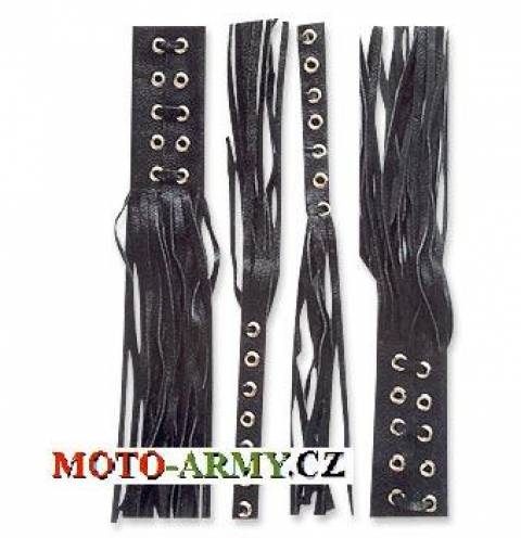 Kožené třásně na páčky na moto chopper - 2 set