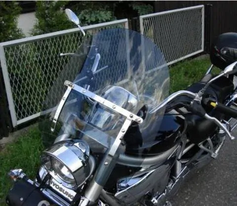 Plexi štít pro moto chopper Virago Drag Star Intruder Shadow VTX kouřové větší