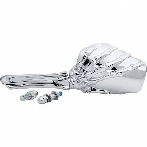 Zpětné zrcátko na choppera kostlivcova hnáta skelet chromované