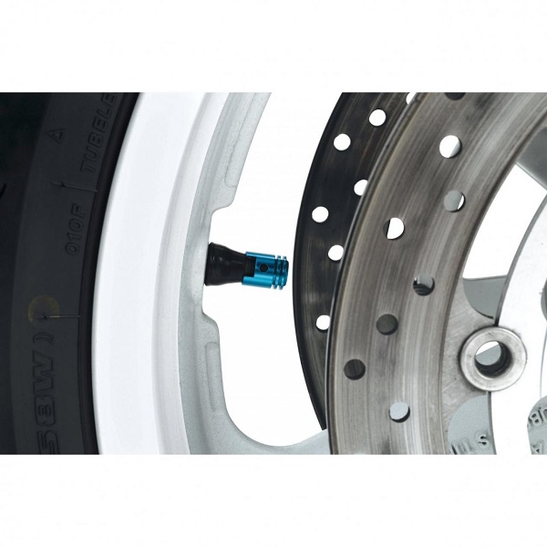 Čepičky na ventilky motocyklu alu píst - modrá