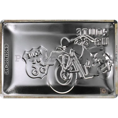 Plechová cedule Route 66 mapa