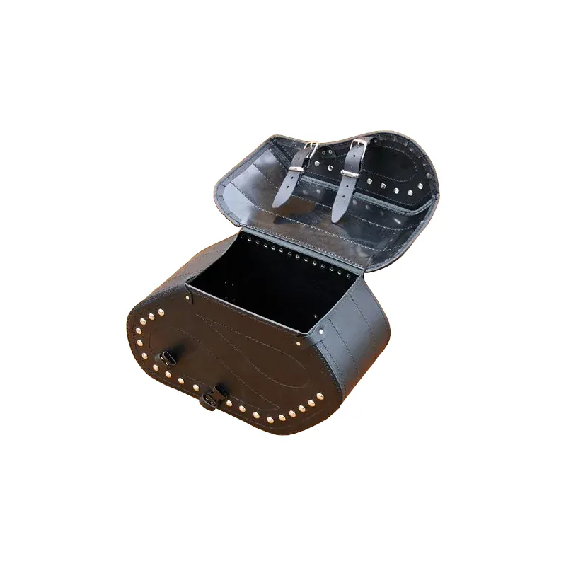 Kožené brašny s nýty na motorku 2x19 l