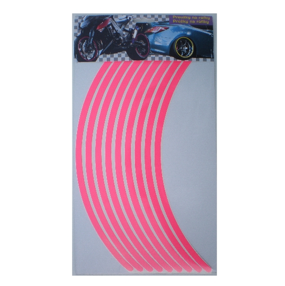 Fluorescentní proužky na ráfky motocyklu  šířka 9 mm různé barvy a velikosti ráfku