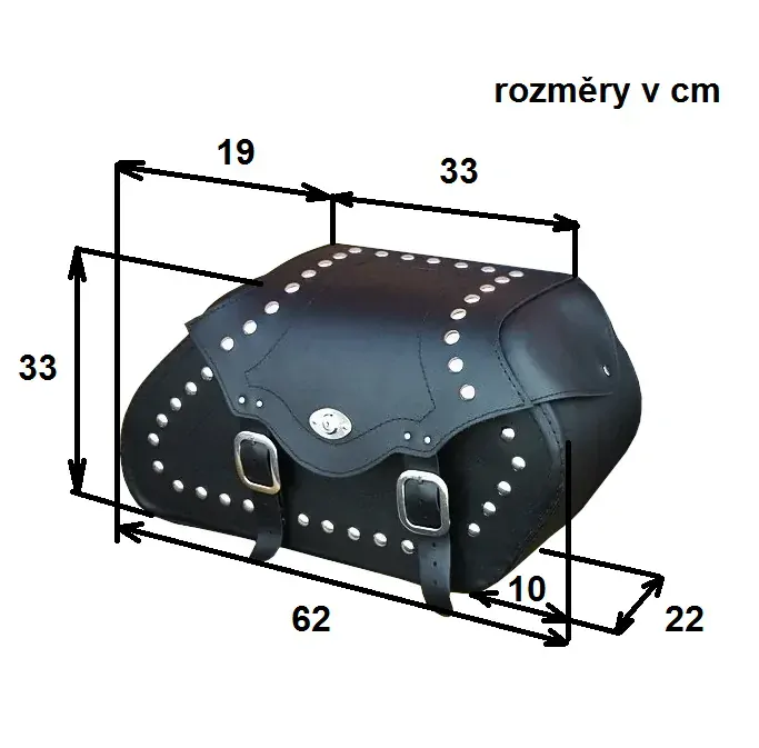 Kožené brašny s nýty na motorku 2x30 l