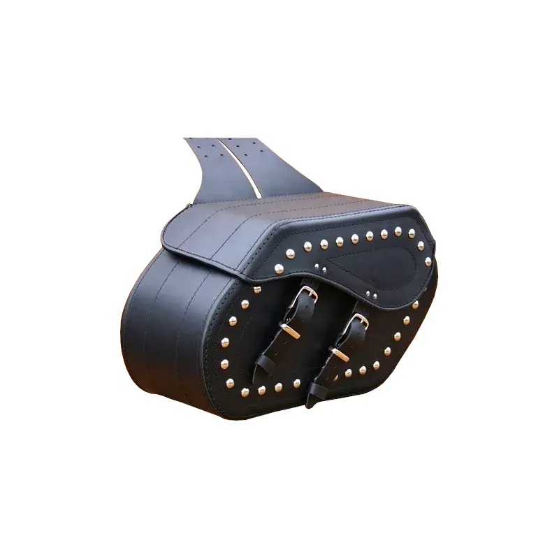 Kožené brašny s nýty na motorku 2x19 l