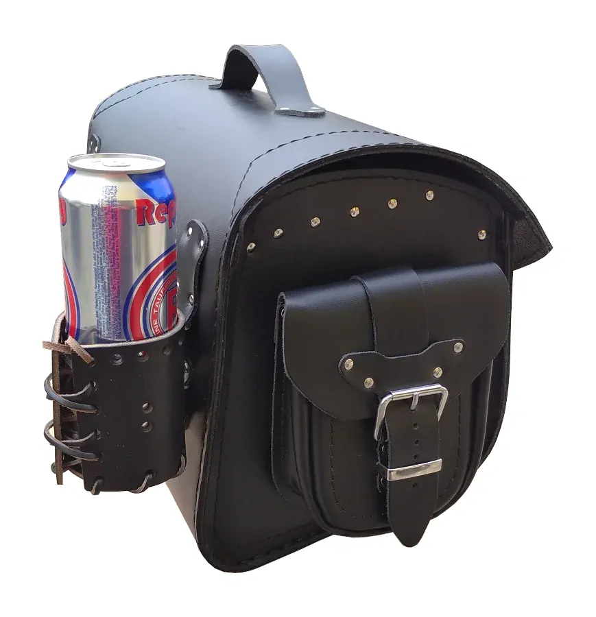 Kožený kufr malý pro motocykly chopper