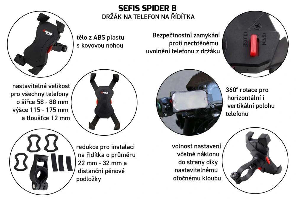 Držák telefonu na moto