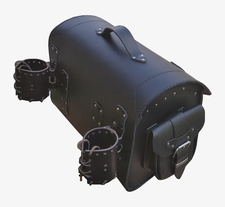 Kožený kufr malý pro motocykly chopper