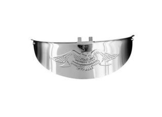 Chromovaný kšilt s orlicí na přední světlo chopper  14-16 cm