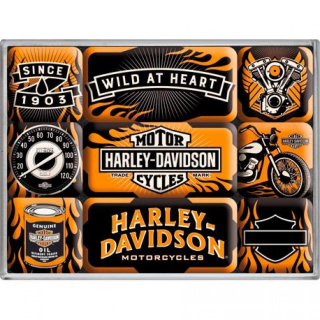 Magnety - 9 ks - Harley Davidson "HD WILD AT HEART"