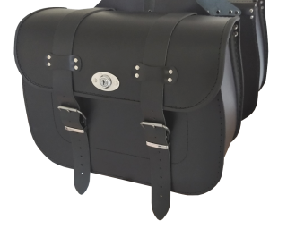 Kožené brašny  na moto se zámkem 2x19 l 