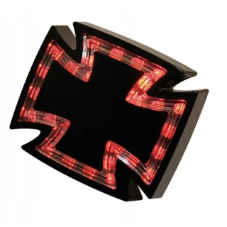 Zadní LED světlo ve tvaru kříže na motorku  černé
