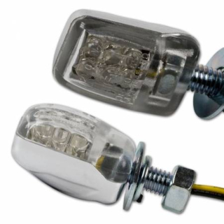 LED blinkry na motorku mini chromované