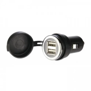 USB 2.0 zásuvka dvojitá adaptér pro 12 V zásuvku